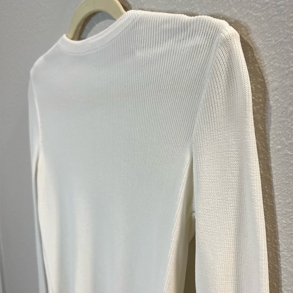 Ribbed Ivory/White Gold Zipper Top Size Small - Picture 6 of 10